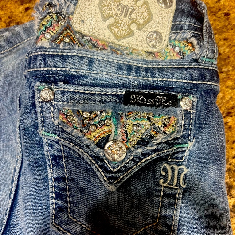 3 pair of Youth Miss Me Jeans-2 boot cut, 1 straight legged. All size 10 (youth)